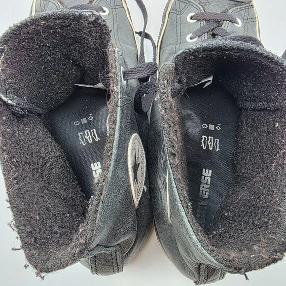 Converse All Star Leather Hi Top Mens Size 11 Black Casual Sneakers Athletic - Picture 5 of 15